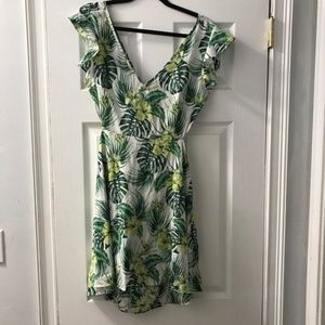 Cute Green Leaves Tropical Dress